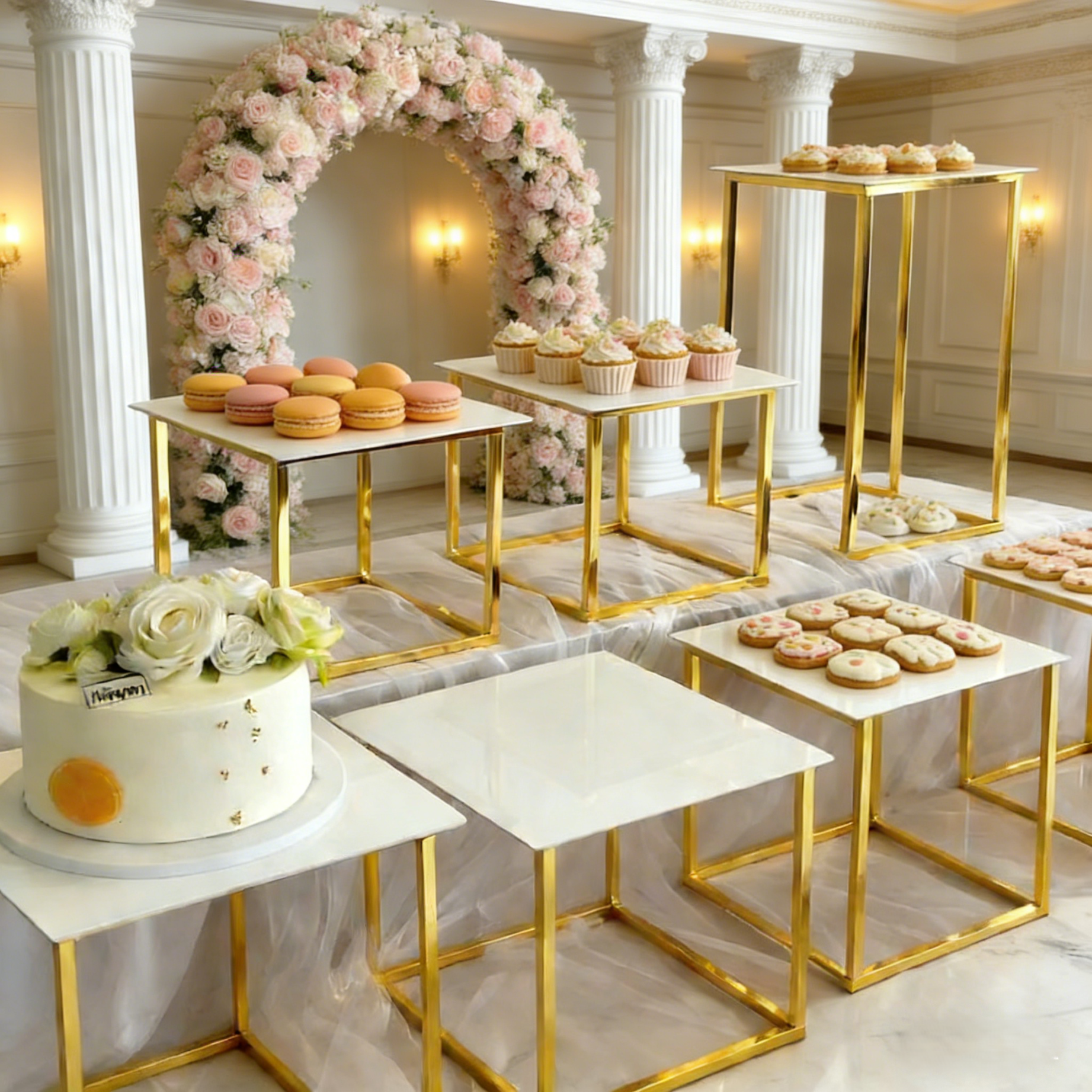 12-20 PCS Luxury Gold Frame Wh – обзор и цена Display Risers Set