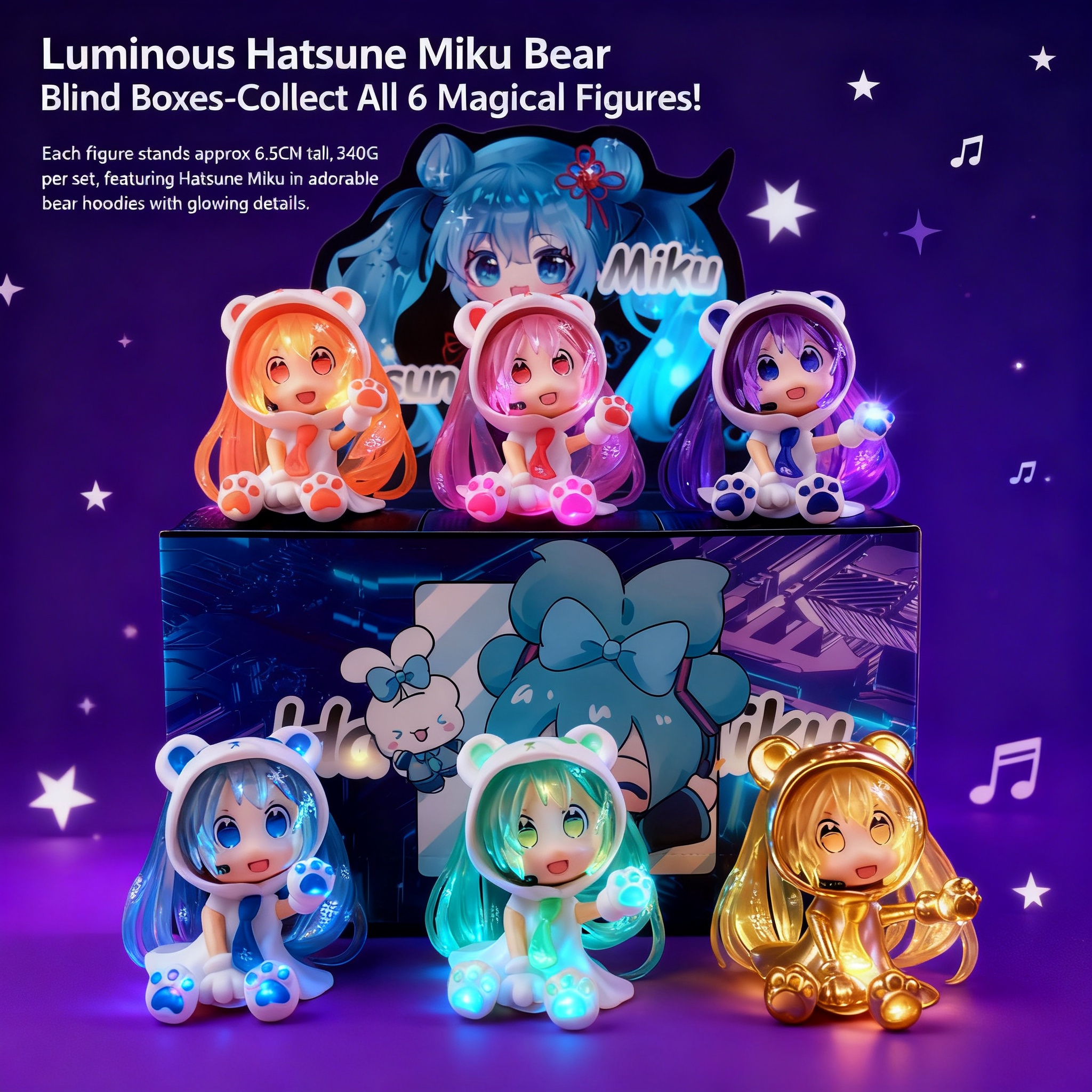 Glow in the Dark Hatsune Miku  – обзор и цена Capsule Toy Gashapon