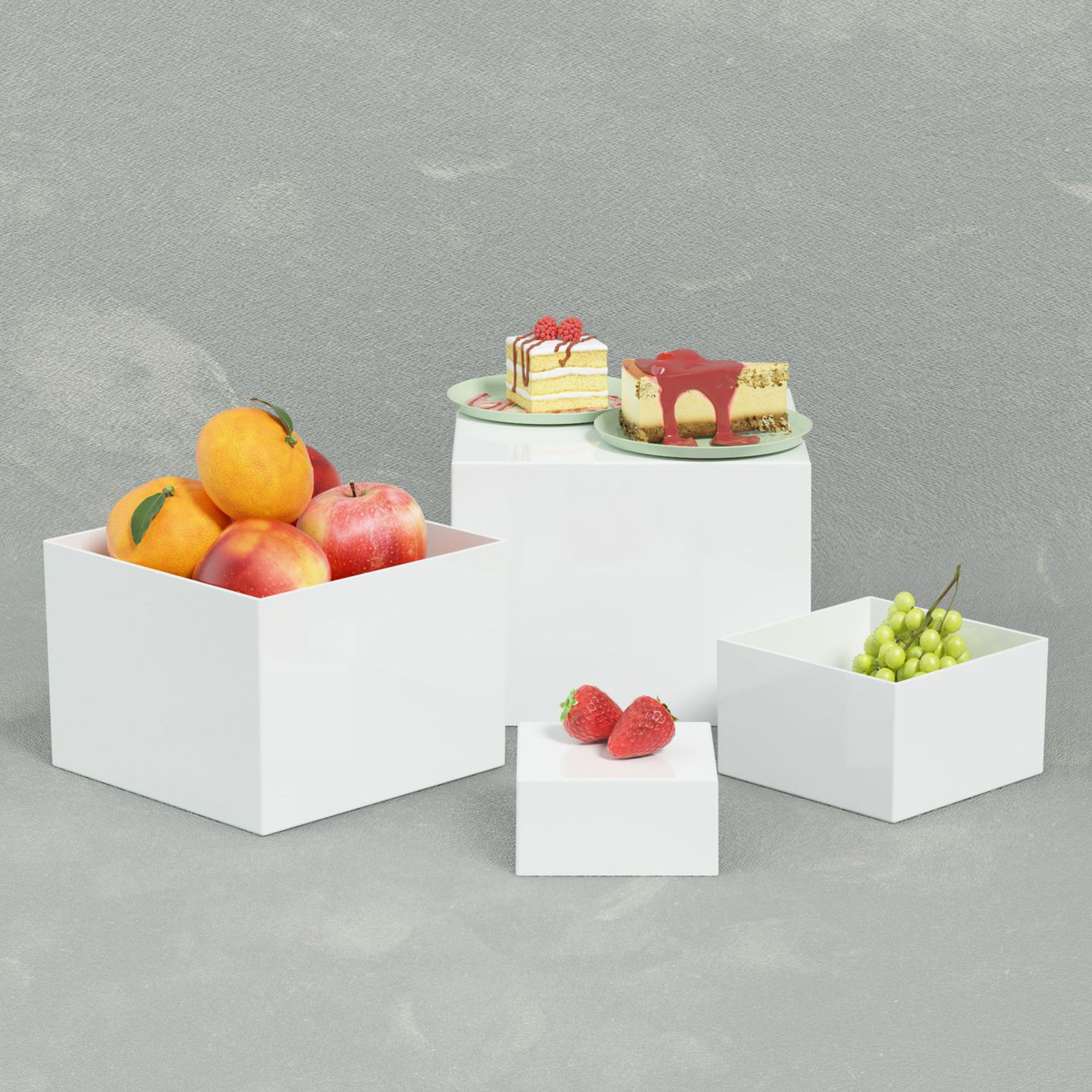 6x Acrylic Buffet Riser Desser – обзор и цена Display Risers Set