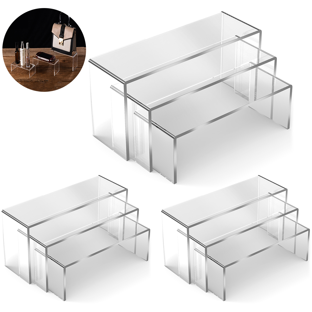 3/6/9Pcs Acrylic Display Stand – обзор и цена Display Risers Set