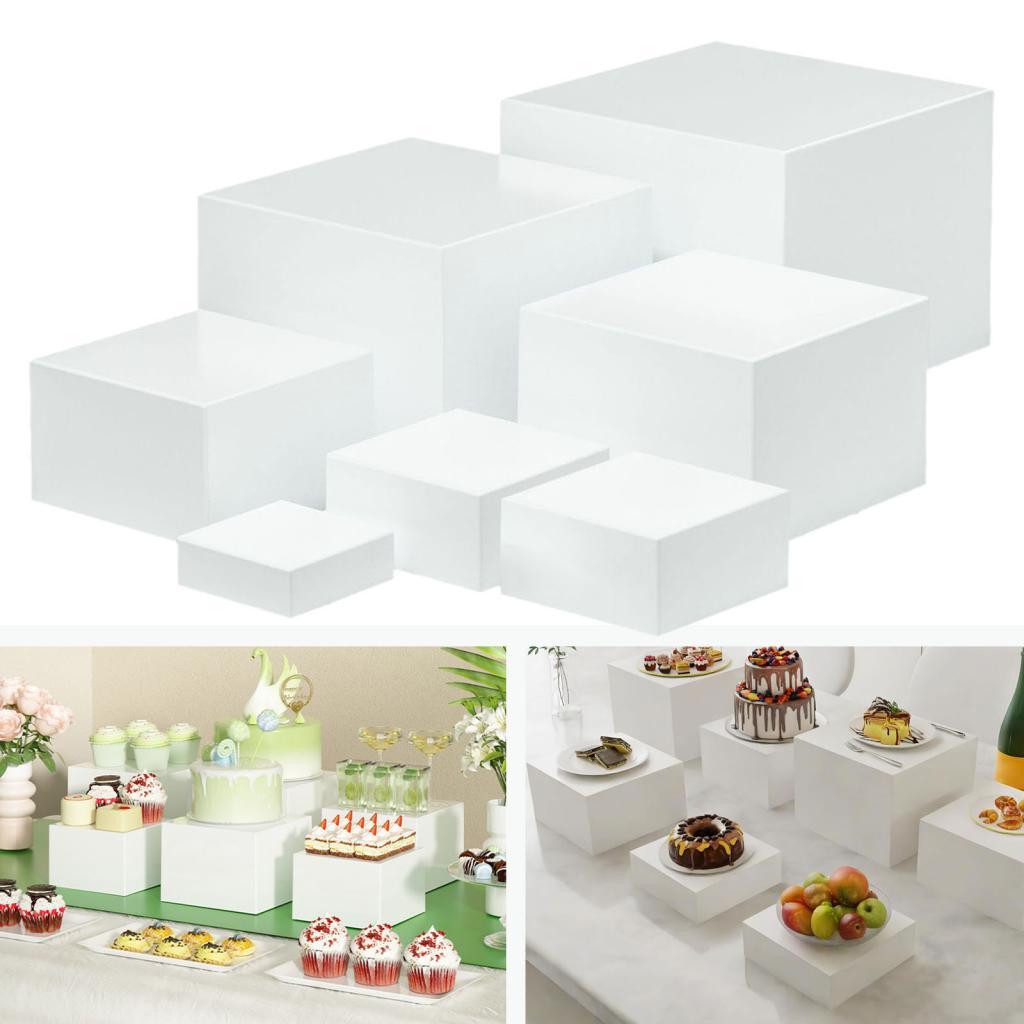 7 Pieces Acrylic Cube Display  – обзор и цена Display Risers Set